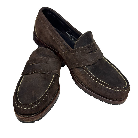 Polo Ralph Lauren Brown Suede Penny Loafers Men’s Size 11 Made in USA Moc Toe main image 9